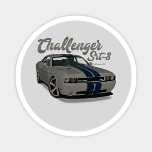 Challenger Srt-8 White Pearl Stripe Front Magnet